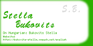 stella bukovits business card
